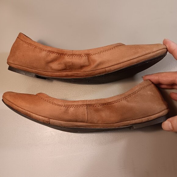 Lucky Brand women's 'Emmie' 'Cognac' leather ballet flats shoes sz 10 M - Picture 4 of 13